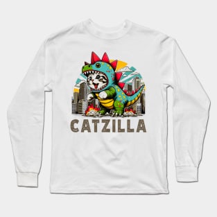 Catzilla Strikes Again: Funny Cat Dressed as Godzilla Tee Long Sleeve T-Shirt